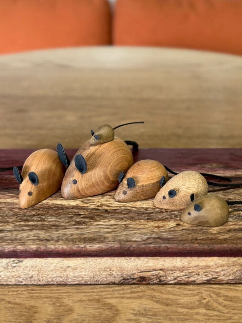 木製ネズミ型置物6匹セット - メルカリ