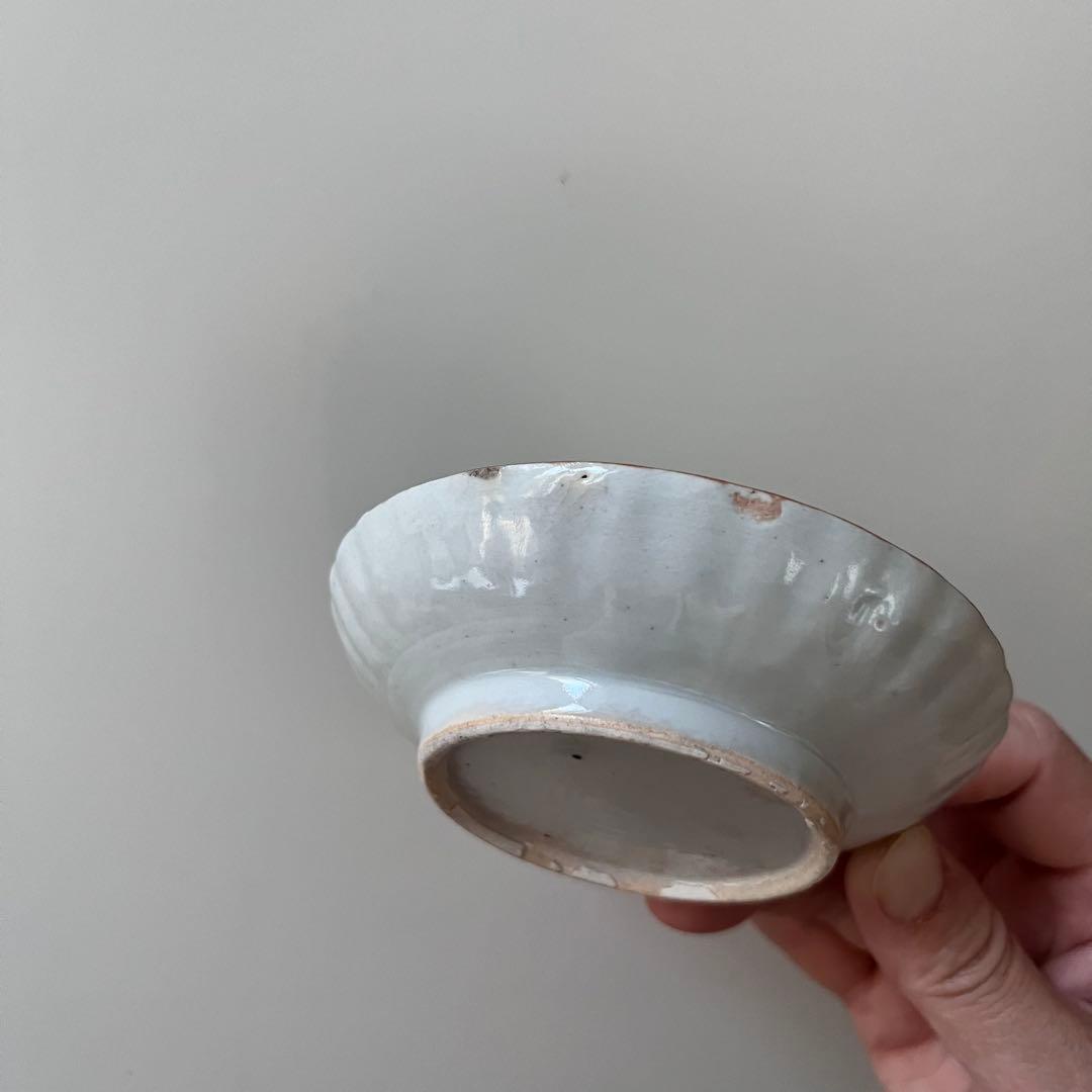 骨董　古伊万里　白磁　菊形　なます皿＆小皿セット