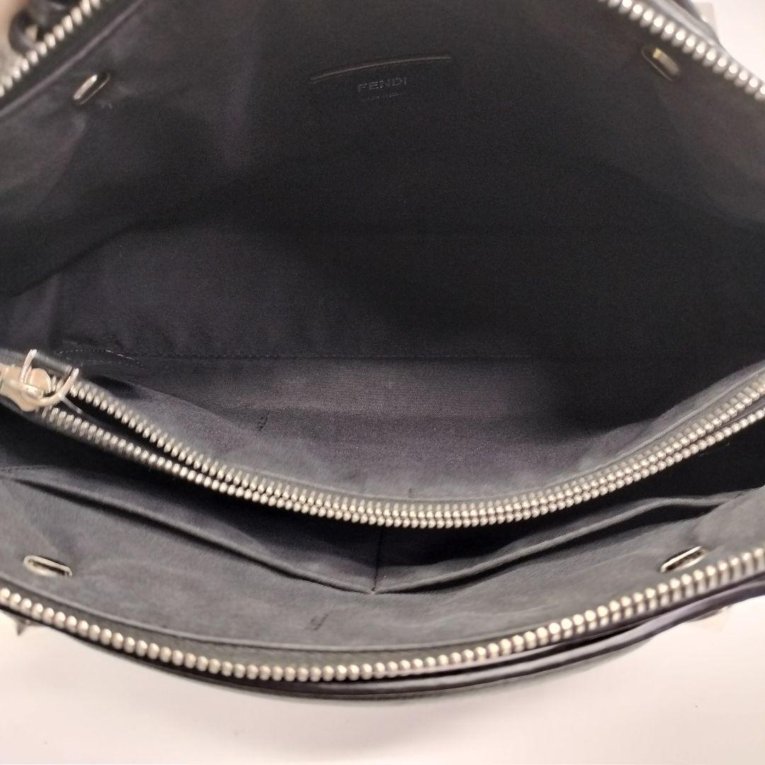 FENDI ブラックレザー バイザウェイ ショルダーバッグ
