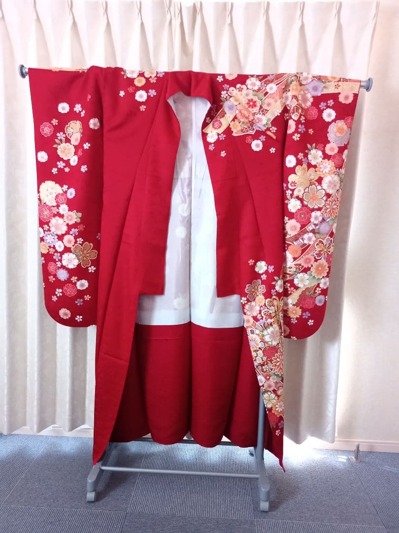 ☆れもんざめ様☆【京都きもの友禅】振袖赤＋着物帯