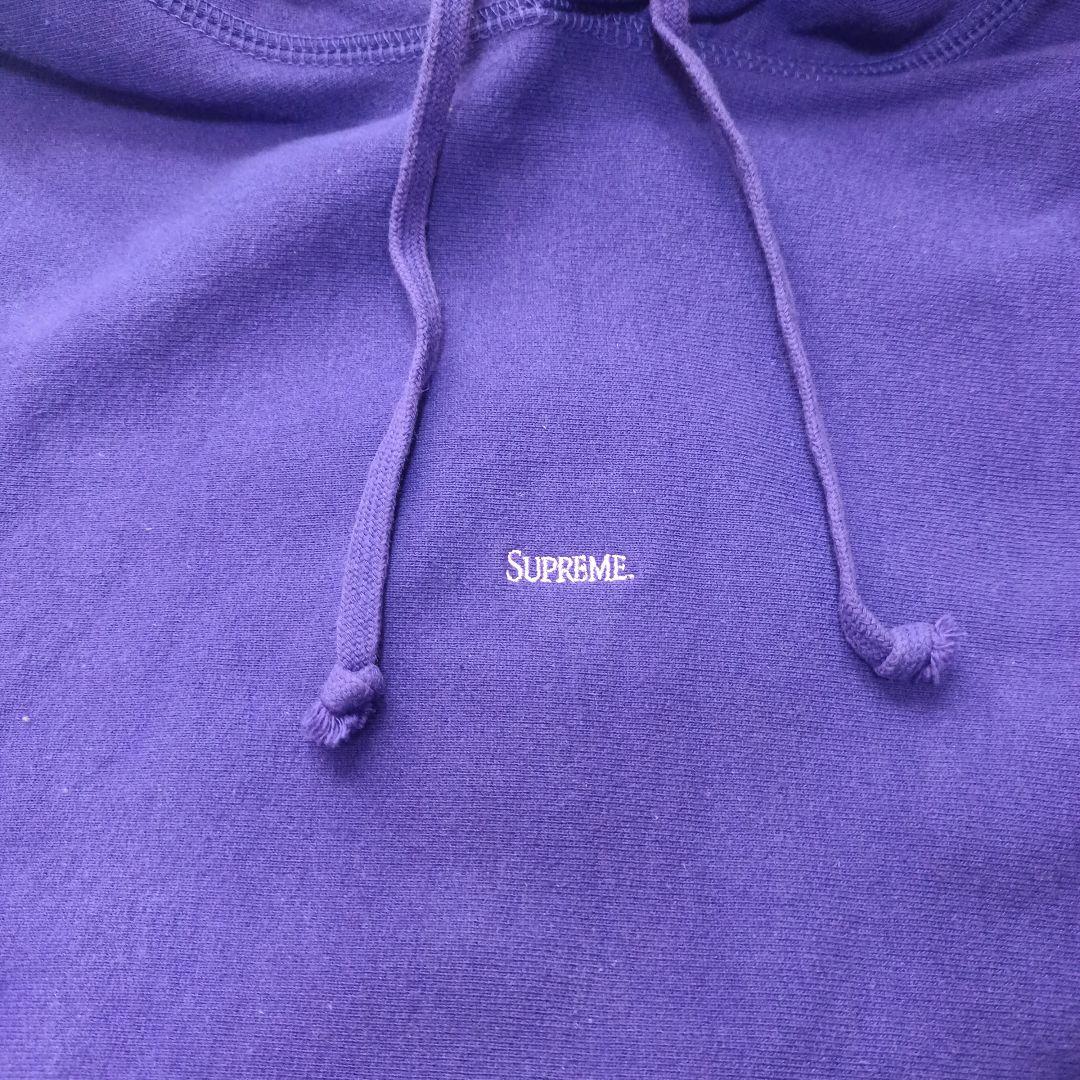 【値下げ中】シュプリーム　マイクロ　ロゴ　パーカー　紫　パープル