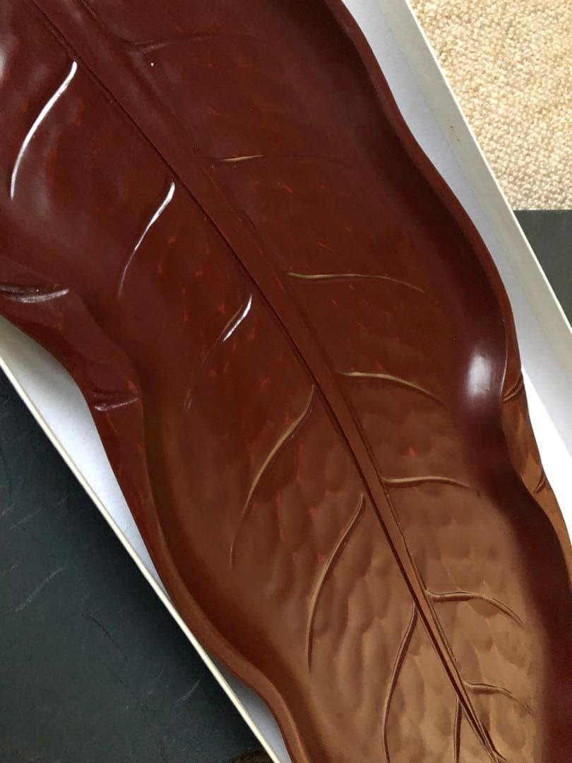 漆器 葉型 盆 箱入　40㎝