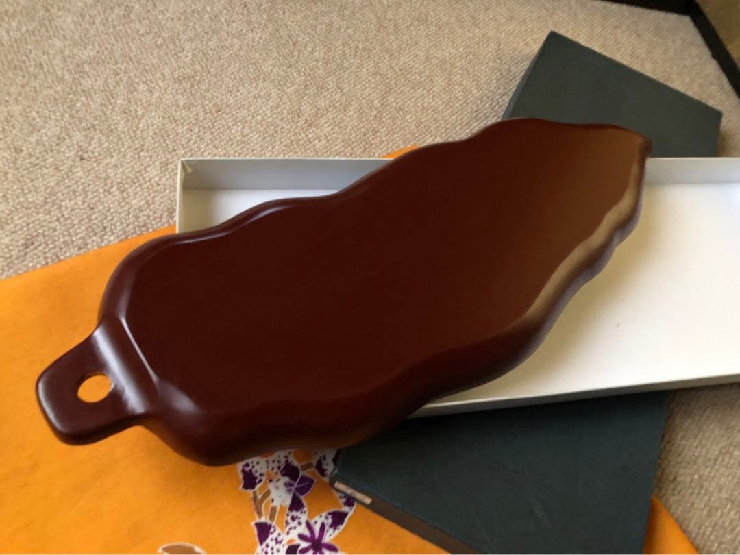 漆器 葉型 盆 箱入 40 木製漆器 漆塗