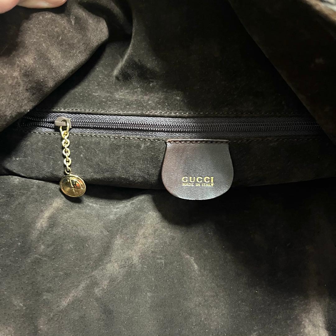 GUCCI グッチ バンブー 2WAYショルダーバッグ こげ茶 オールド