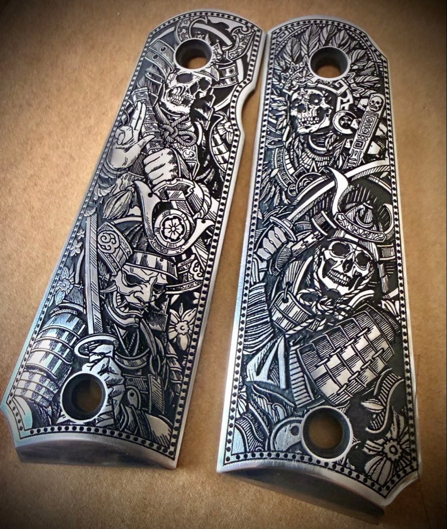 1911 グリップ ステンレス レーザー彫刻 - メルカリ