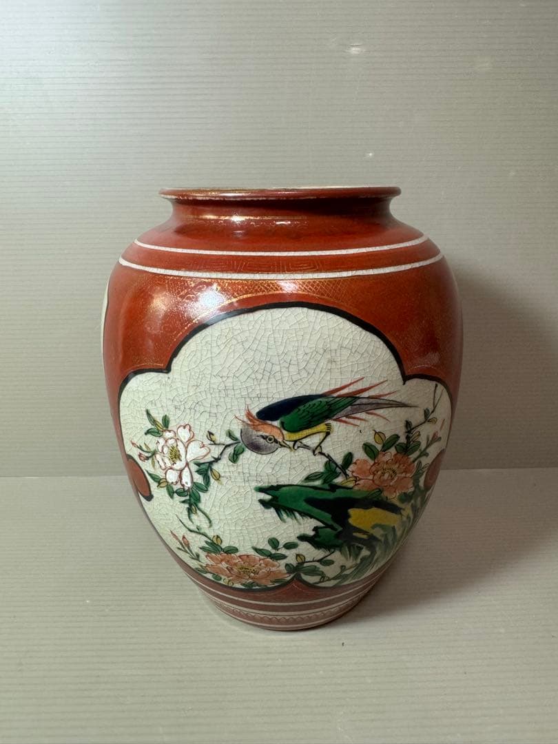 2858 九谷焼　山水人物文　花瓶