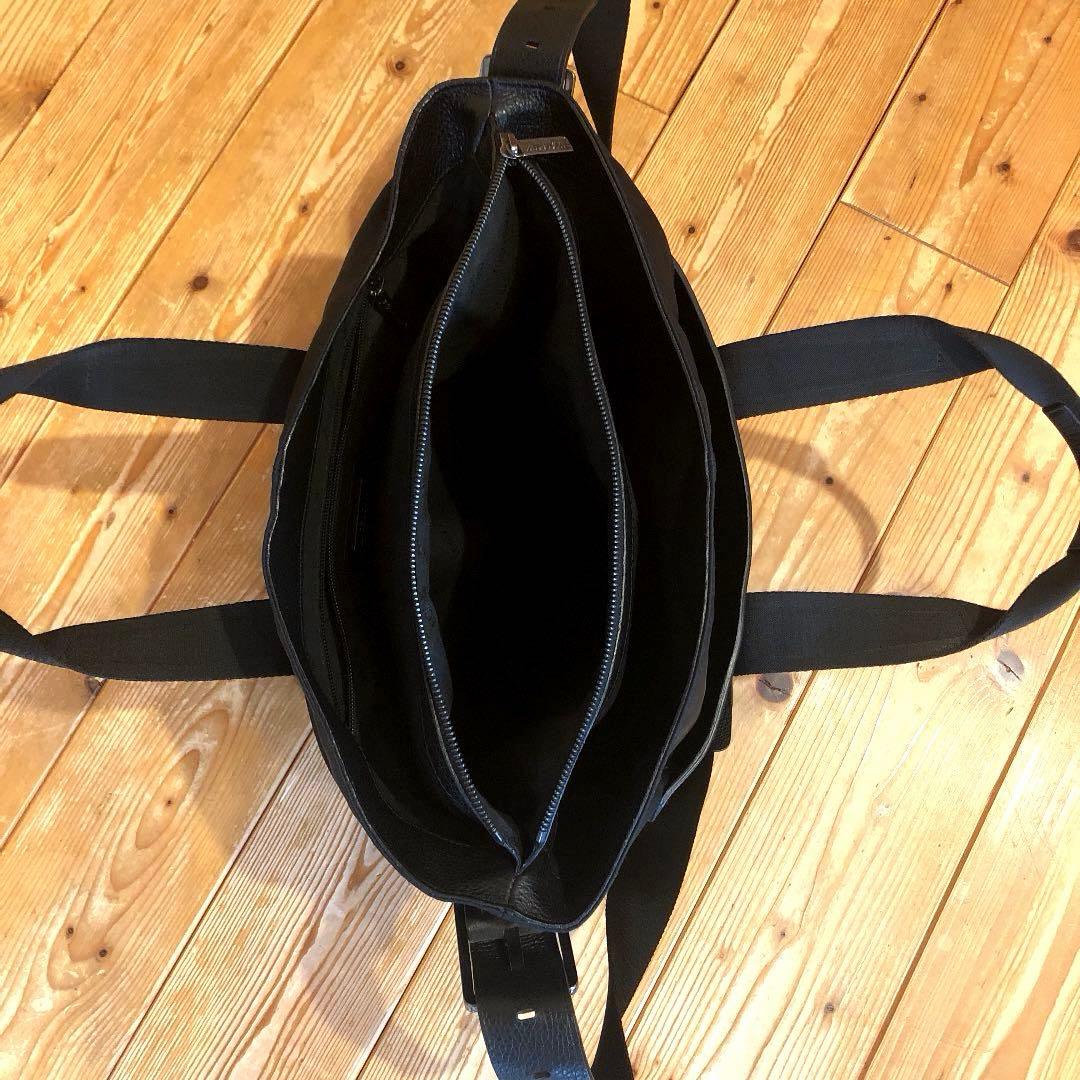 a.testoni ビジネスバッグ　バック　ショルダーバック　黒　レザー