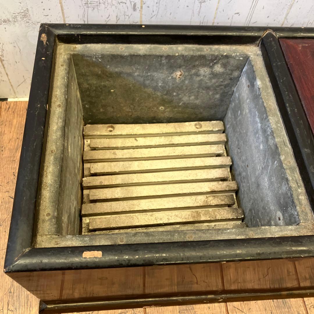 昭和レトロ 木製 火鉢 長火鉢 箱火鉢 囲炉裏 骨董 古道具 古民具