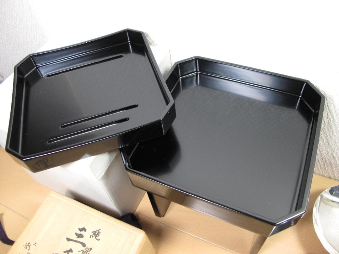 ナビがなかったら　泣くさま専用　純銀　三重盃　共箱　尚美堂