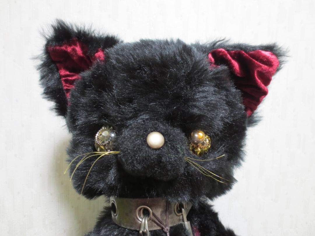 ハンドメイド　スチームパンク黒猫　55㎝　ネコ　猫又ぬいぐるみ　BIG ハンドメイド スチームパンク黒猫 55㎝ ネコ 猫又ぬいぐるみ BIG