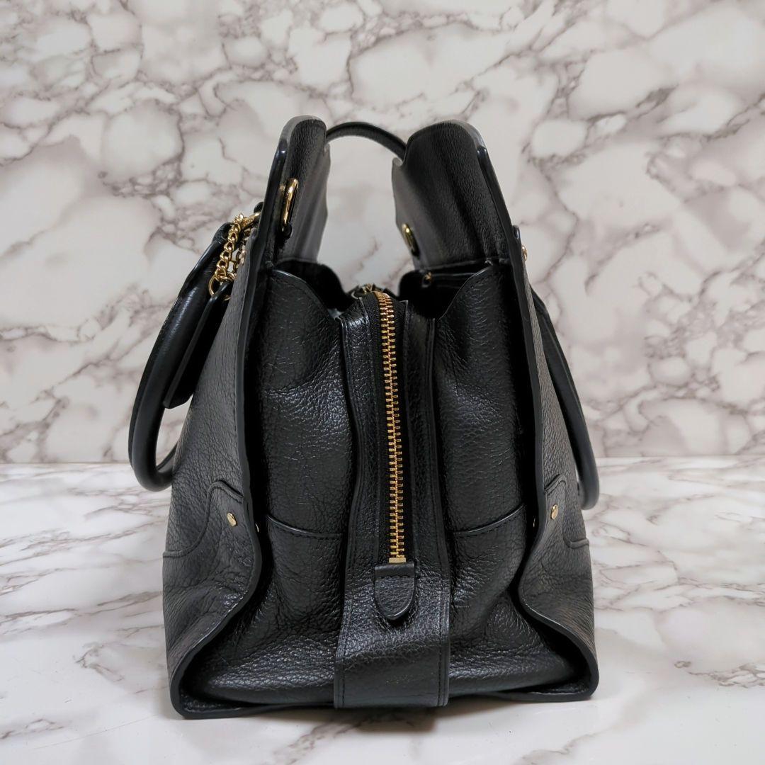 コーチ　マーサー　サッチェル　ペブルドレザー　ハンドバッグ　ターンロック　3室