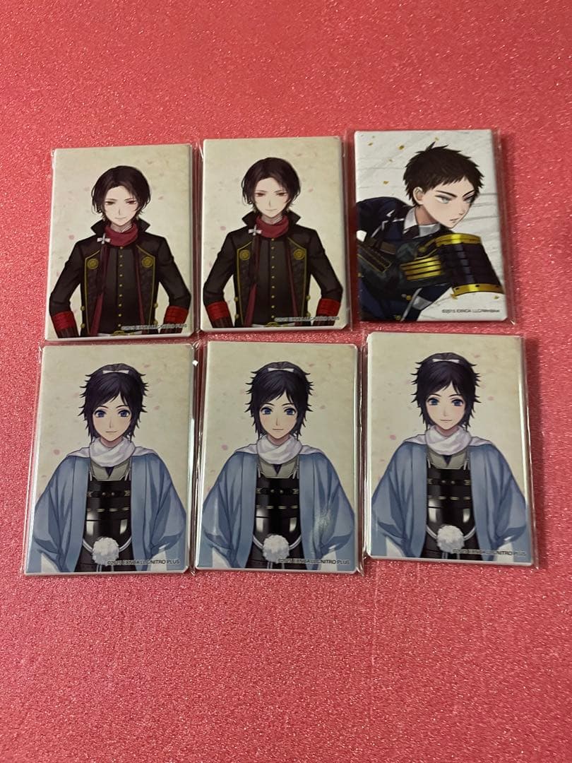 刀剣乱舞 跪坐 5周年 スクエア 缶バッジ 加州清光 大和守安定 厚藤四郎