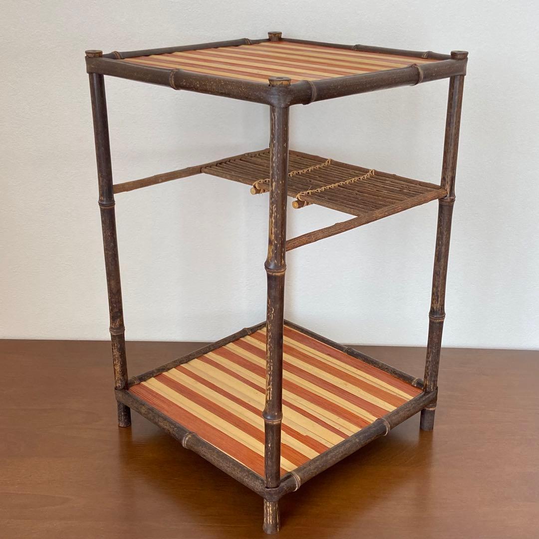 煎茶道具 綾瀬棚 竹製 完成品 ボール箱入 茶道具 茶器 棚物 飾り棚