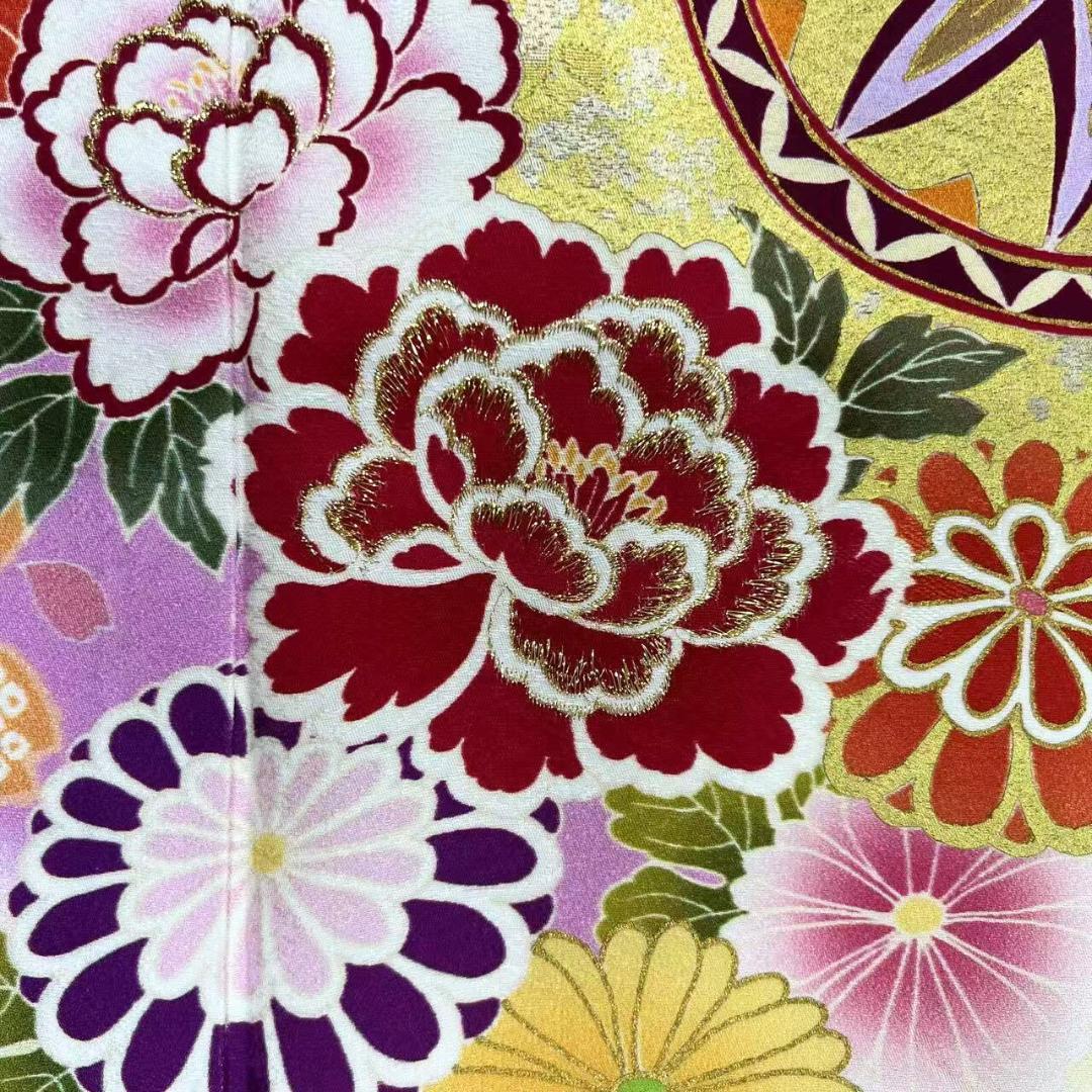 ≪在庫限り≫ 振袖セット 成人式 正絹 古典柄 黄 S*15 ○