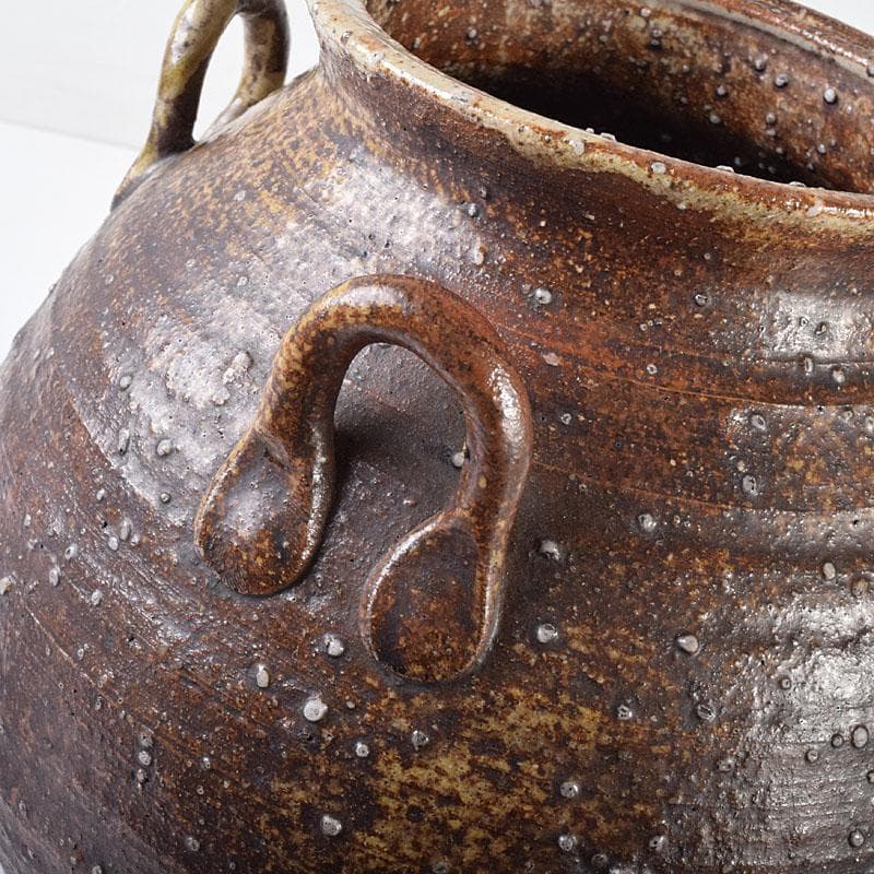 信楽焼 古信楽 四耳茶壺 葉茶壺 時代箱 C R7759C