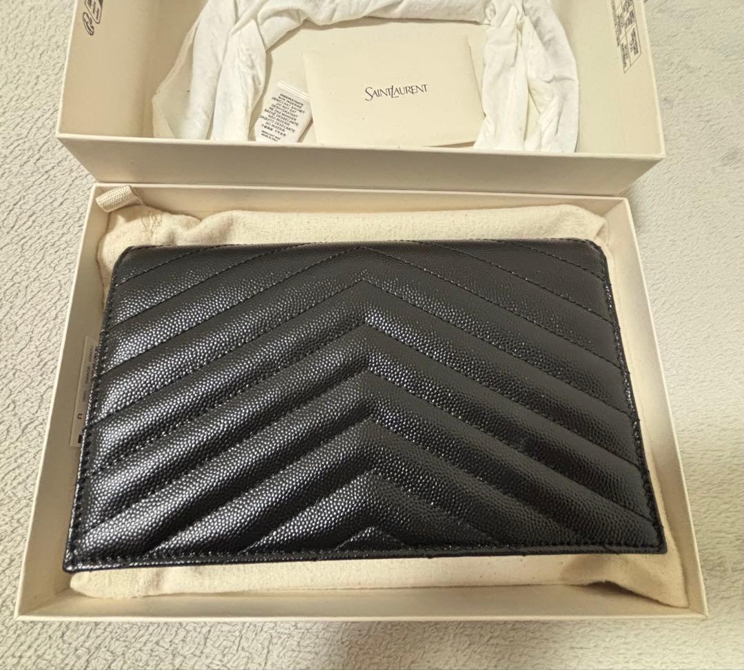 サンローラン YSL チェーンウォレット ブラック　シルバー
