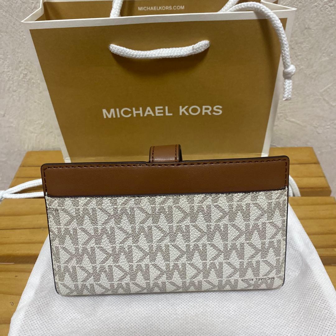 MICHAEL KORS BI-FOLD財布 ベージュ/ブラウン