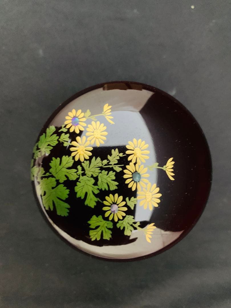 菊蒔絵 金輪寺 加賀蒔絵 鈴村清斎 輪島塗 棗 共箱付き