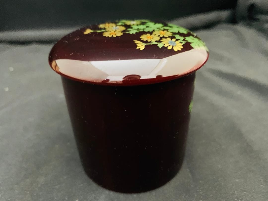 菊蒔絵 金輪寺 加賀蒔絵 鈴村清斎 輪島塗 棗 共箱付き