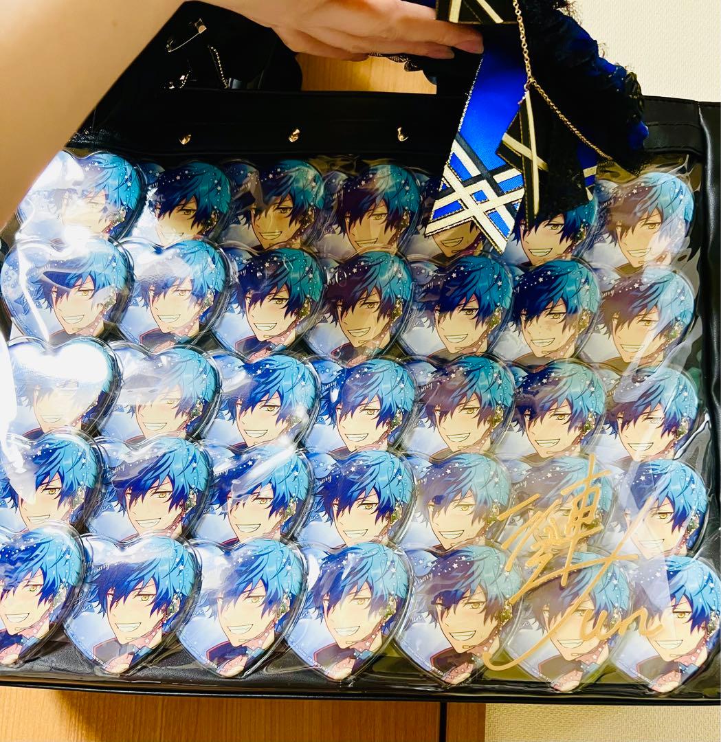 あんスタ　漣ジュン　痛バ　BIGハート缶バッジ　金サインステッカー　日和　Eve