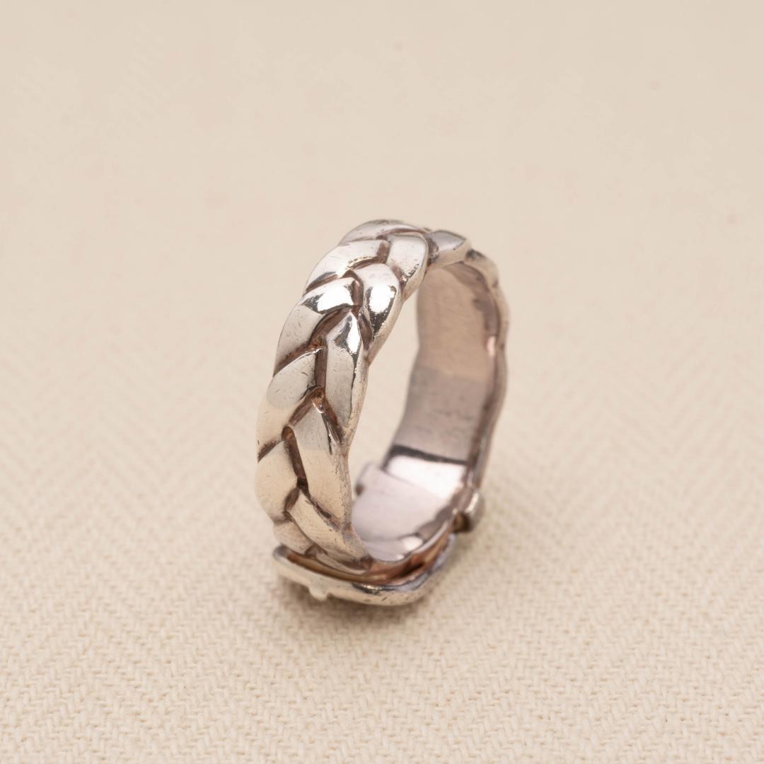 Hermès ベルトモチーフ　ヴィンテージ リング 9-9.5号　＃50