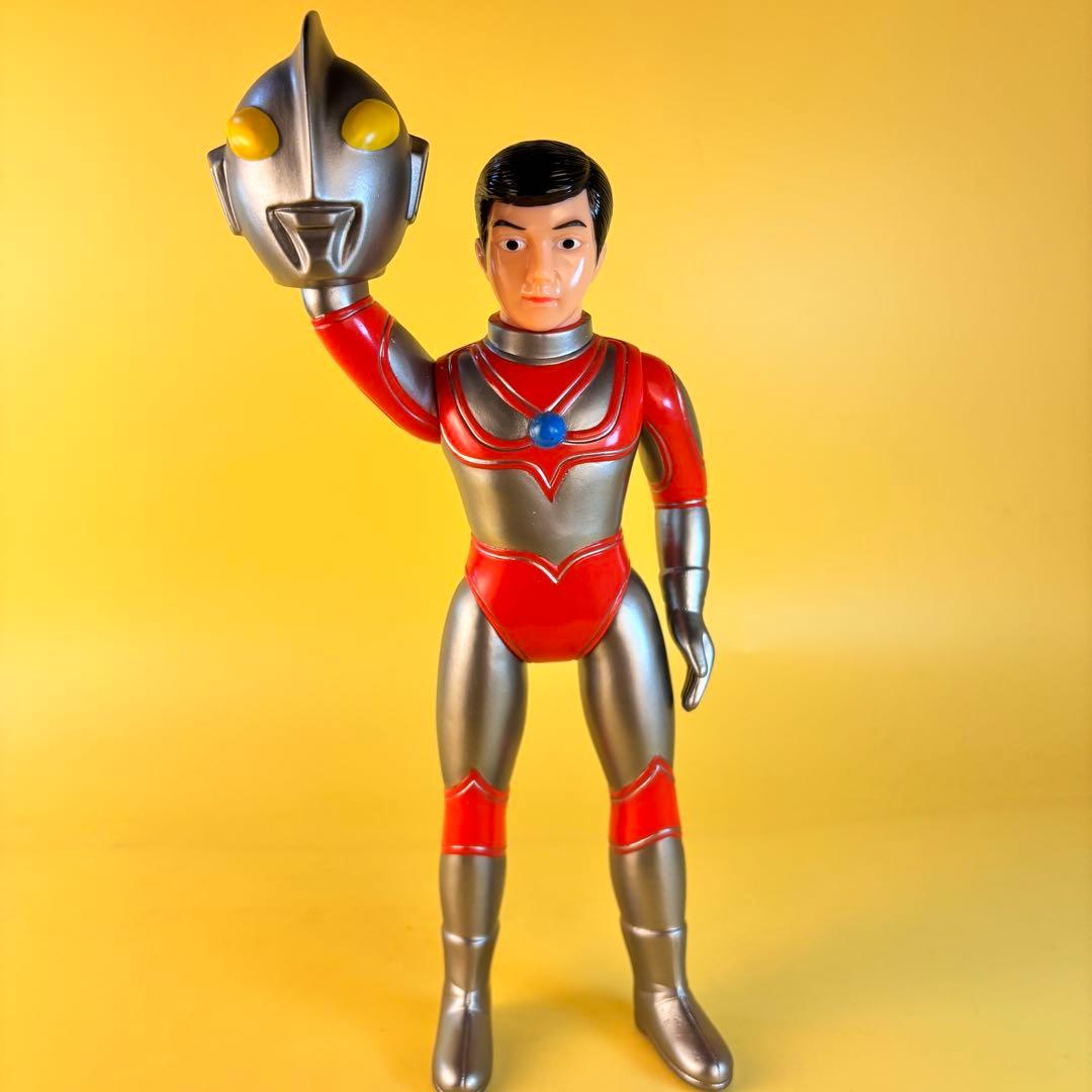 帰ってきたウルトラマン　面取れ　シルバー色　大　ソフビ　ブルマァク ブルマァク/ソフビ帰ってきたウルトラマン（大／シルバー）☆/BULLMARK