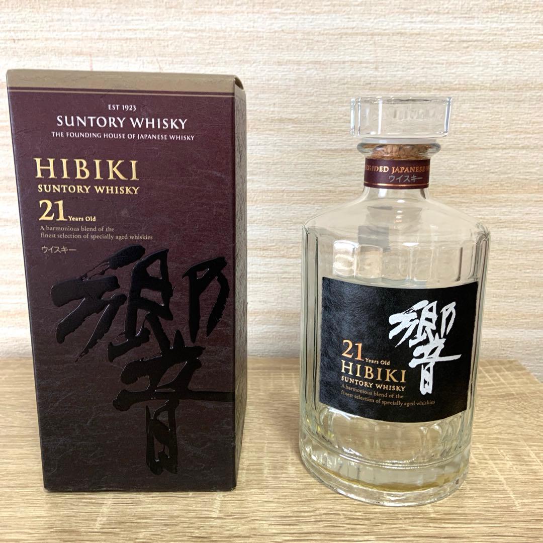 未洗浄＞ Hibiki 21年 サントリーウイスキー 700ml空瓶・空箱