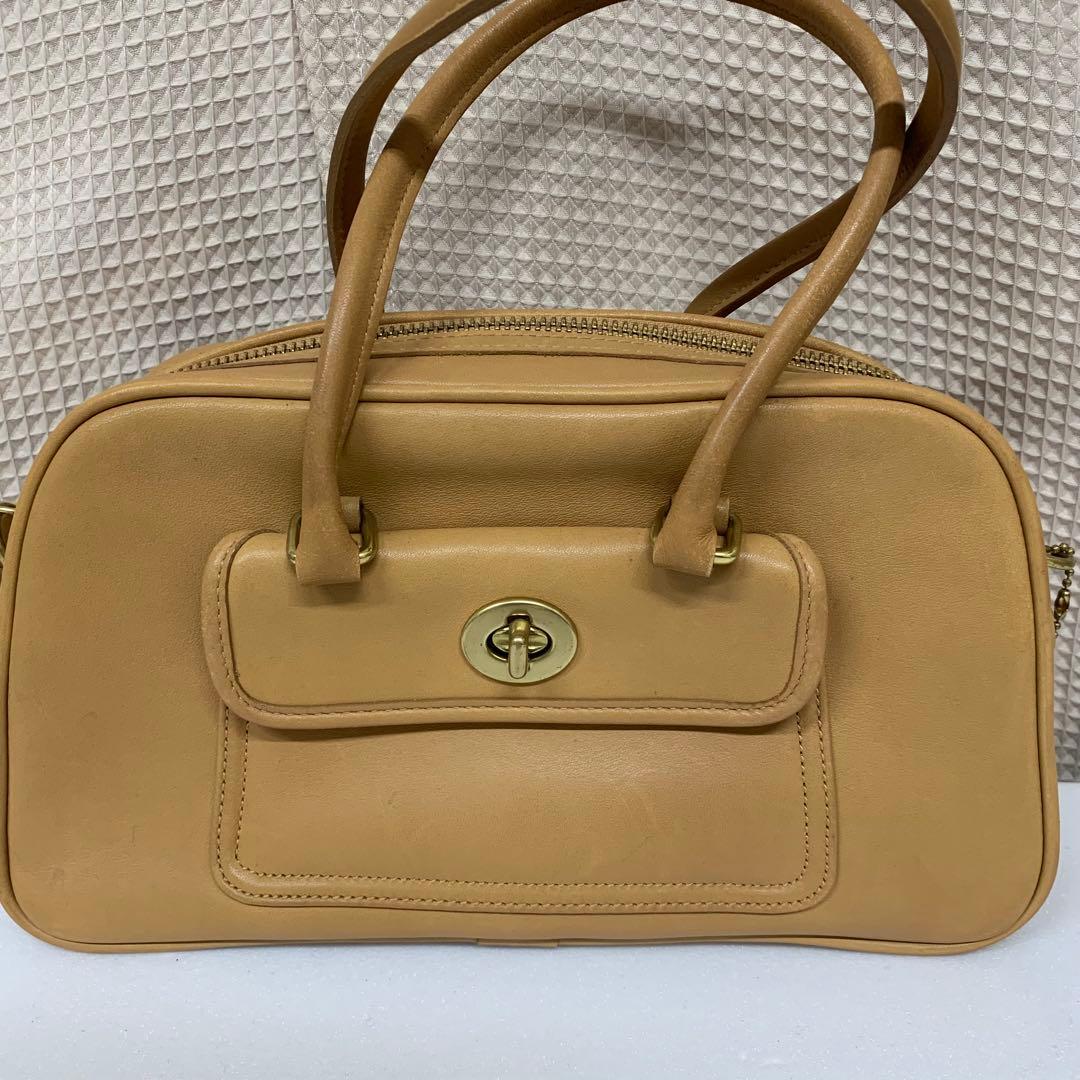オールドコーチ ハンドバッグ 本革 レザー ベージュ 9768