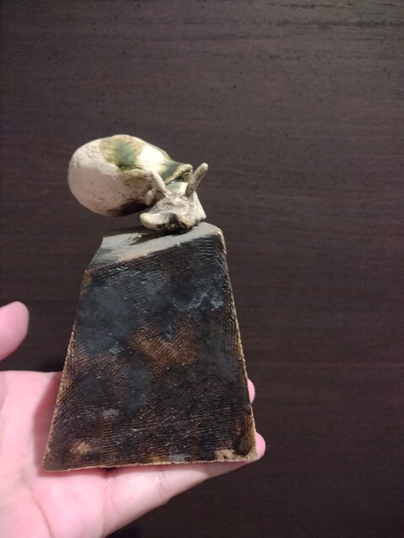 笠間焼　鈴木りんいち　カタツムリ　花器