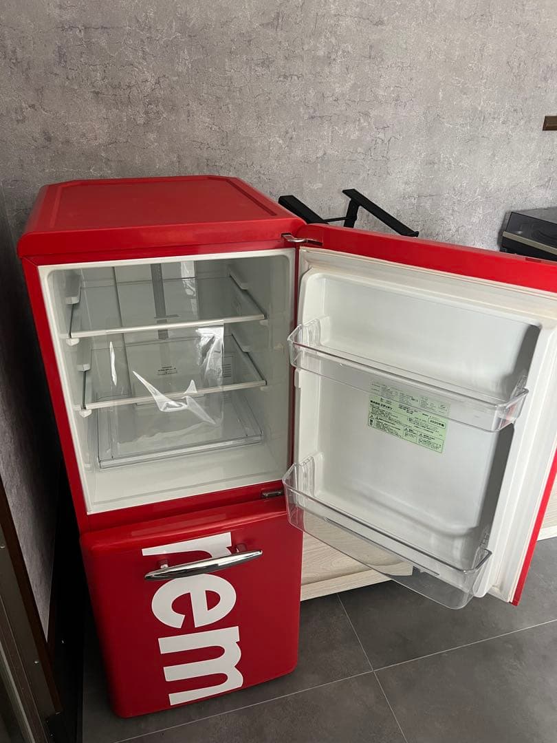 EDION 冷蔵庫Supreme 赤 二段式 お洒落な アメリカン