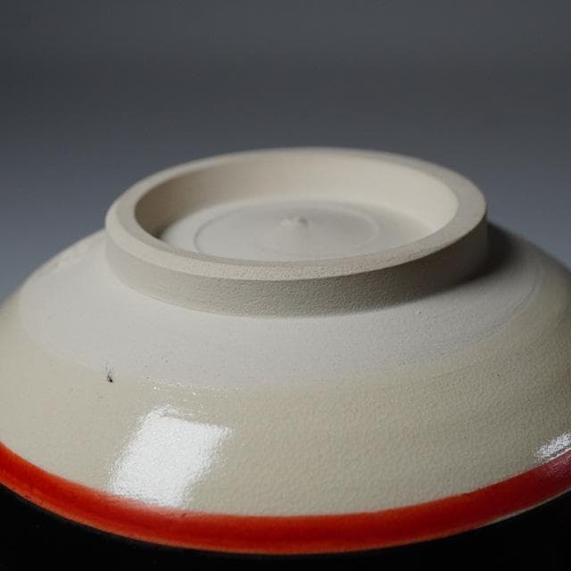 茜窯 岡田華渓 七宝絵茶碗 鵬雲斎宗匠御書付 共箱 茶道具