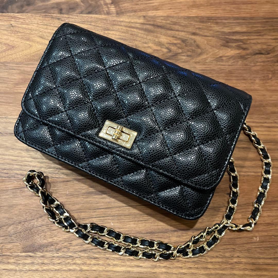 東京百花　キルティングチェーンバッグ　Caviar Oggia キャビアスキン