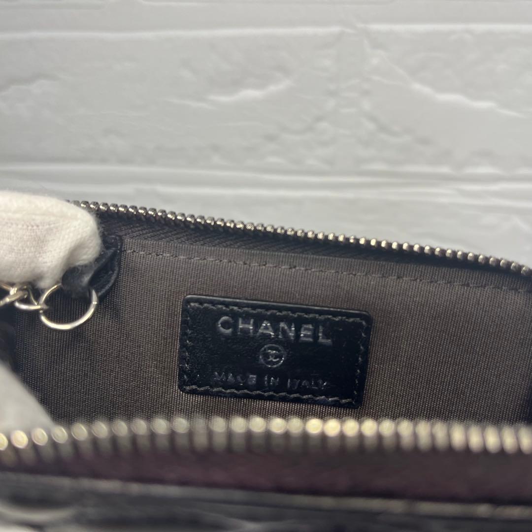 CHANEL シャネル ケース カメリア 財布 ブラック ファスナー良好