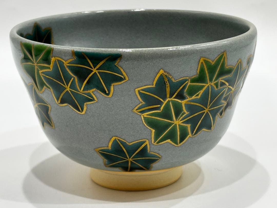 茶道具 失透釉楓 平茶碗 橋本紫雲 茶碗 共箱 T414 茶碗 『乾山写