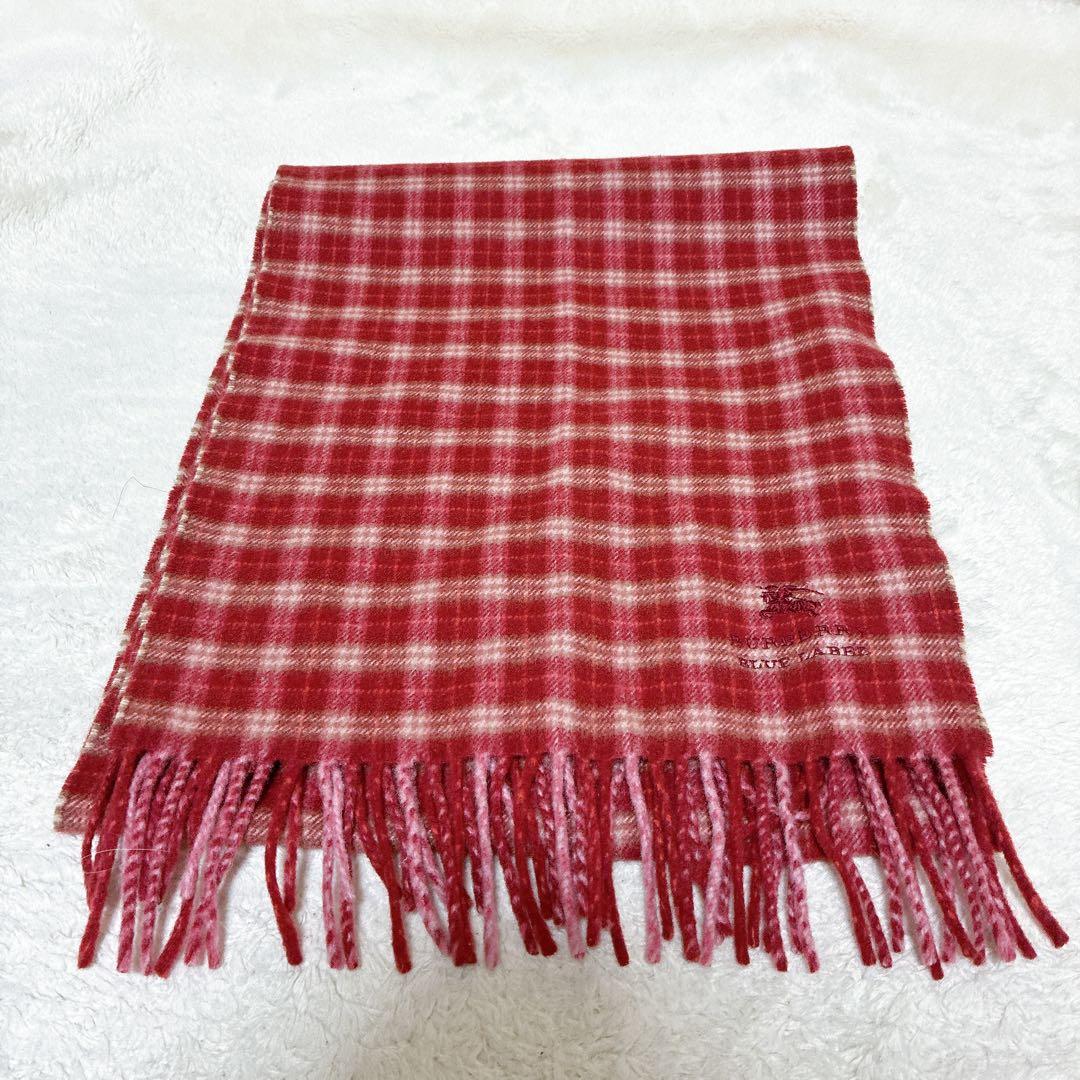BURBERRY BLUE LABEL バーバリー　赤 チェック マフラー BURBERRY BLUE LABEL（バーバリーブルーレーベル） マフラー ストール