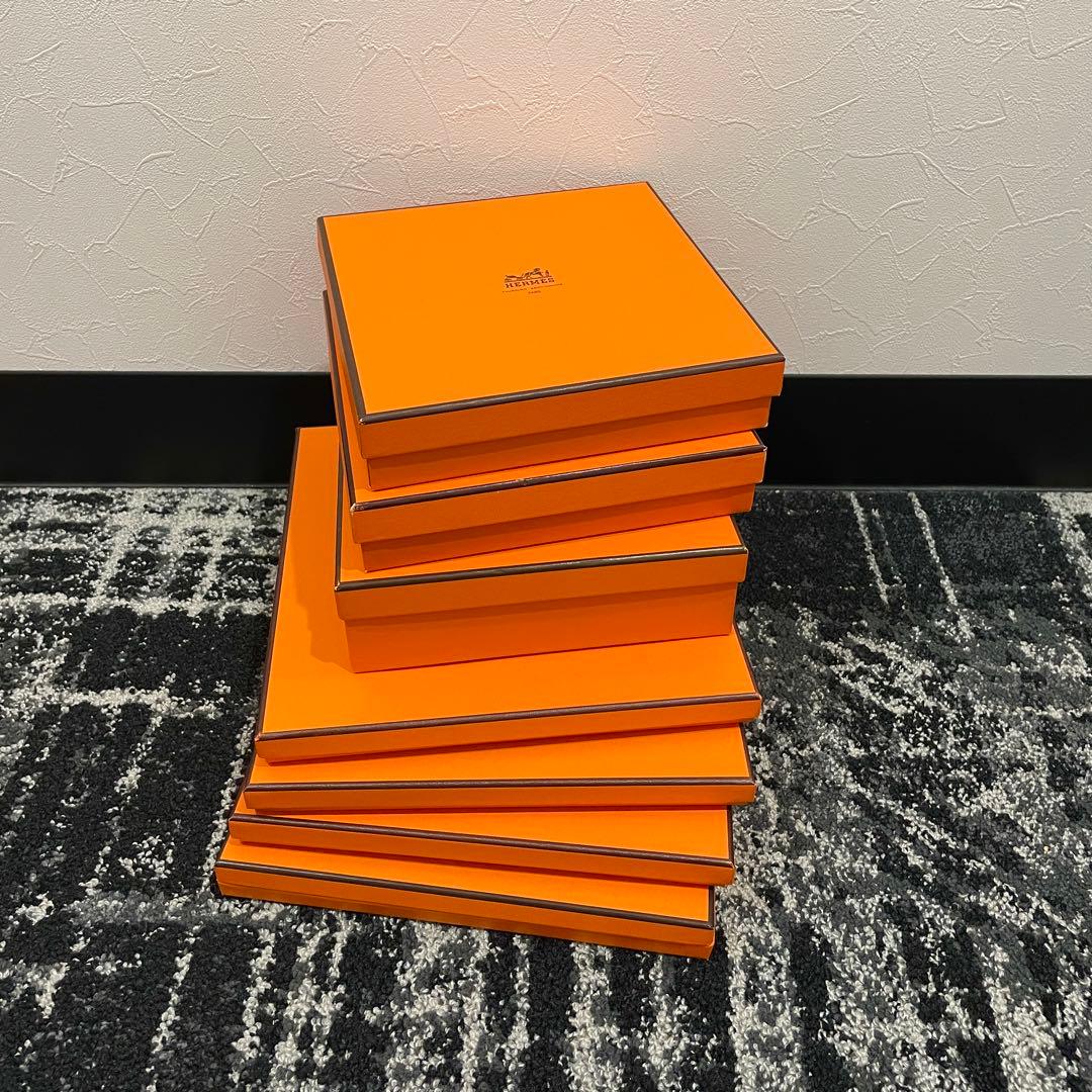 HERMES エルメス 正方形 オレンジ 空箱 17個セット