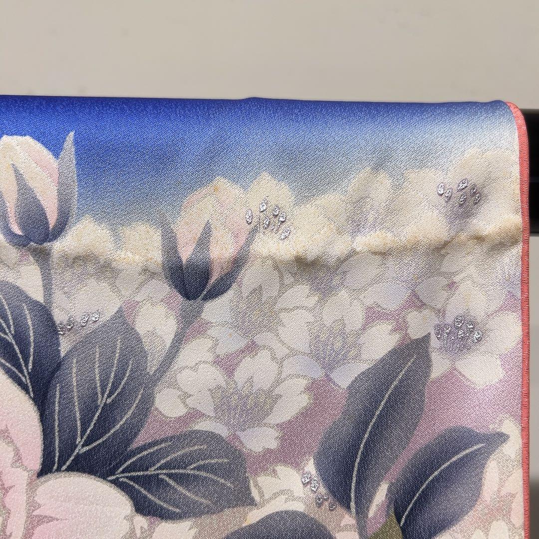 振袖 薔薇 桜 銀彩 着物 081tz