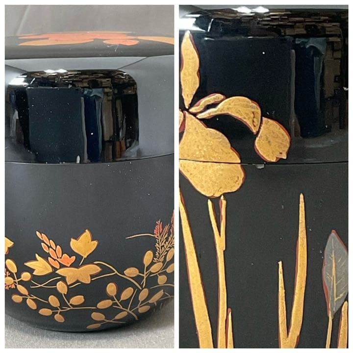 小島漆壺斎 四季草花 蒔絵 棗 茶道具 2024