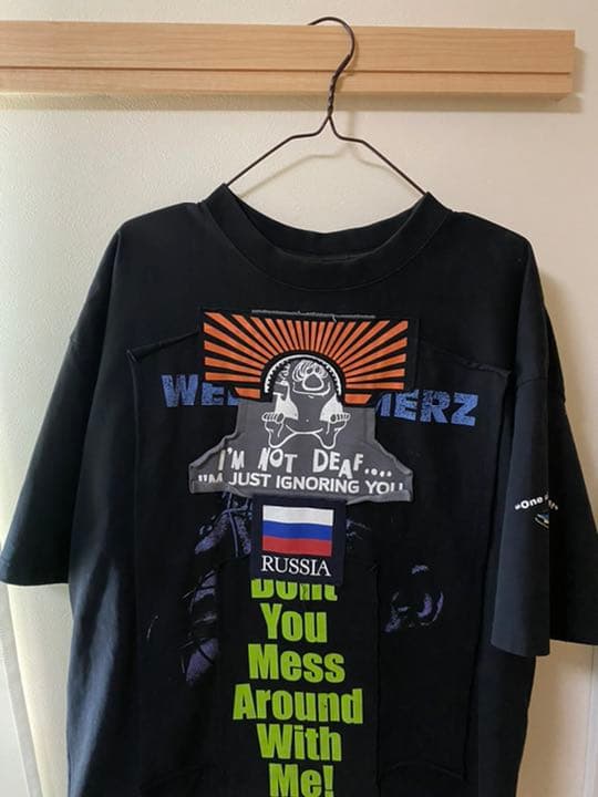 米津玄師着用vetements パッチワークtシャツ