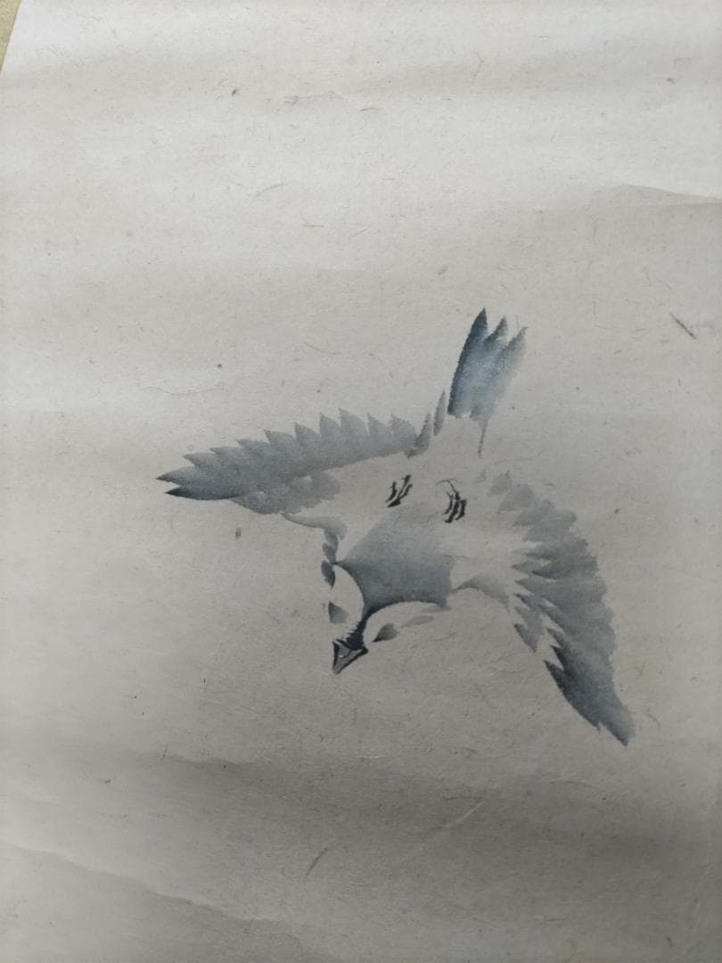 雀の掛け軸〔落款は玉田〕