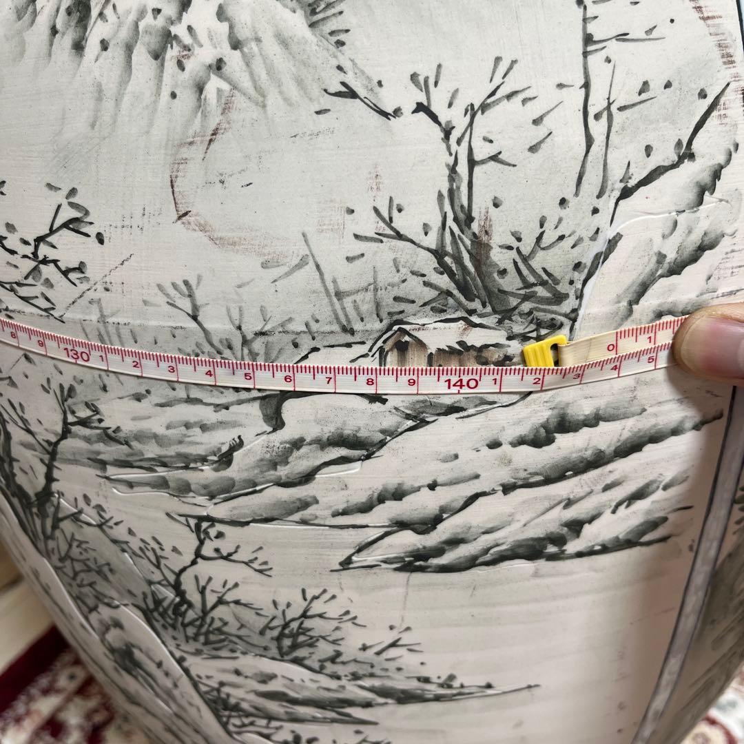 四季山水画装飾の陶器花瓶 白磁韓国 MONSTER 骨董品 美術品 限定品