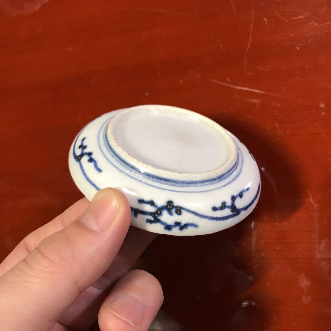 古伊万里色絵豆皿無傷伊万里鶴丸珍品変わり図