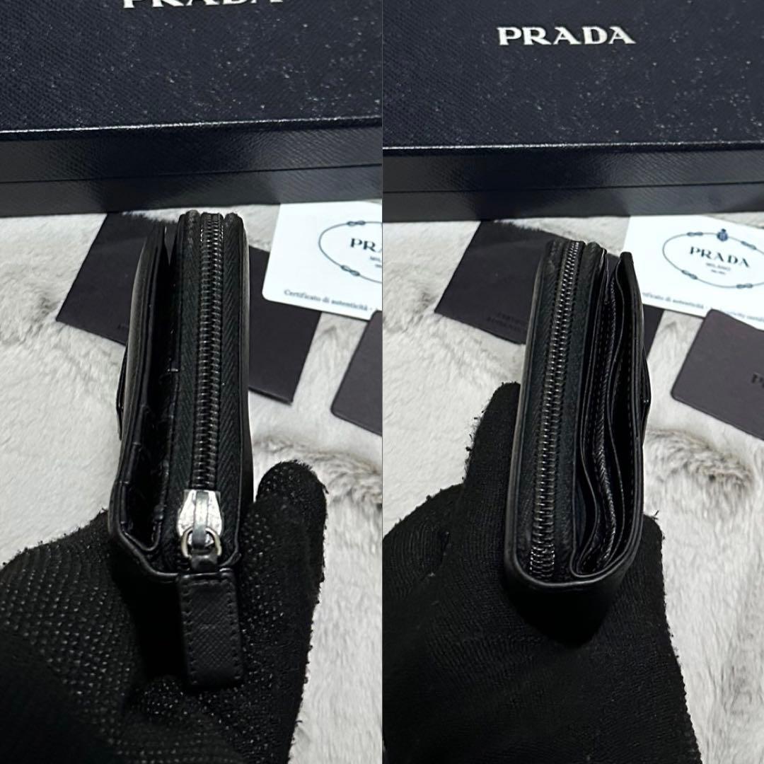 PRADA プラダ 折り財布 ラウンドファスナー 三角ロゴ サフィアーノ