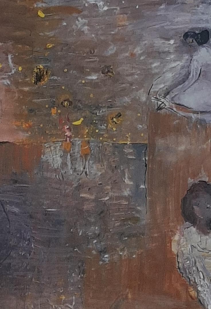 織田廣喜、「天の川」、希少画集の額装画、人気作品