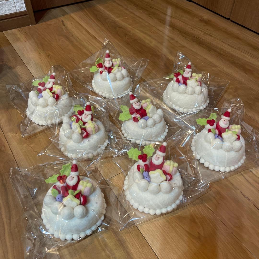 にこ様 オーダー品 羊毛フェルトのクリスマスケーキ8点 ブッシュド