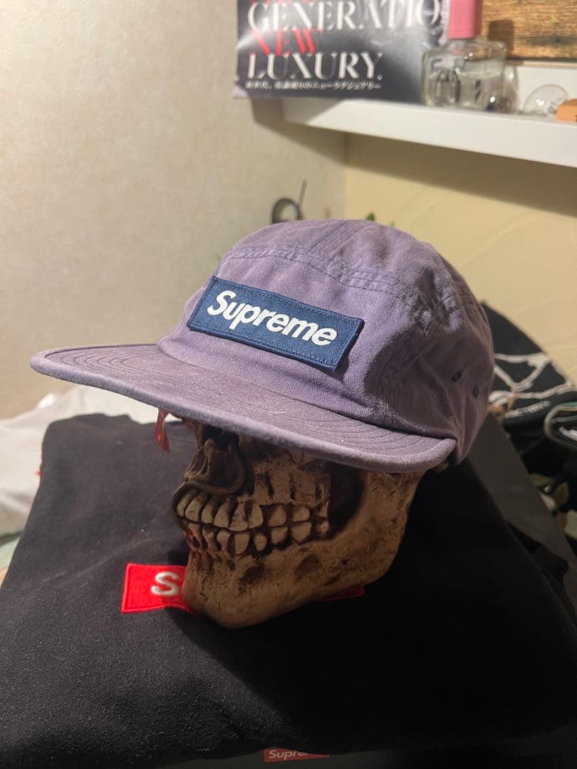 Supreme 紫 ワークキャップ 帽子
