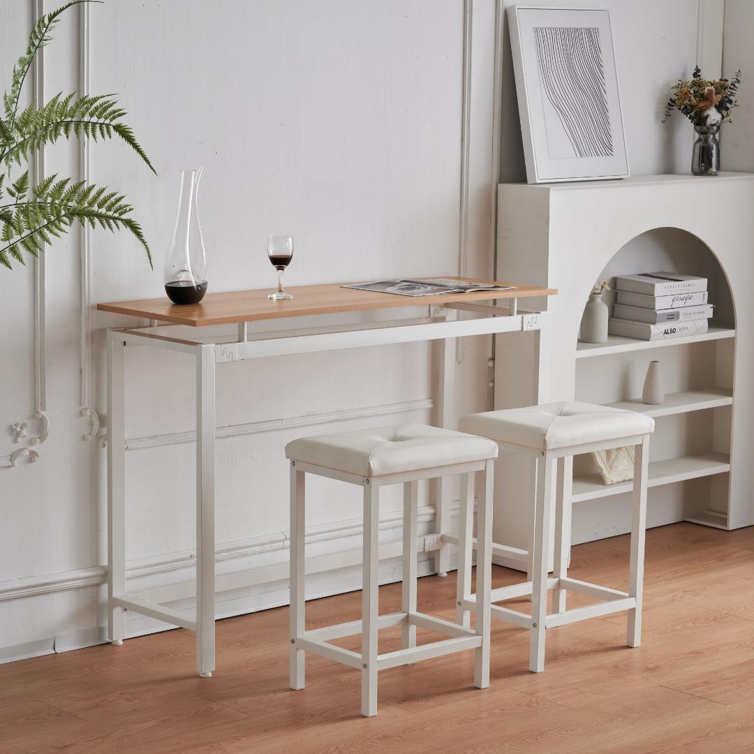 カウンターテーブル スツール 3点セット ハイテーブル 木製 カウンター