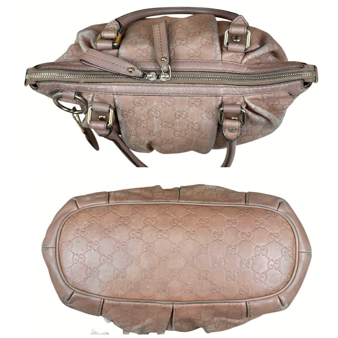 GUCCI グッチ スーキー 2WAYトートバッグ ピンク GGエンボス レザー