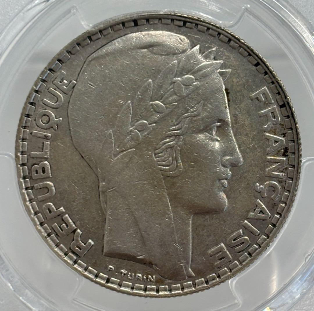 1929年 フランス第三共和政 マリアンヌ20フラン銀貨 PCGS認証