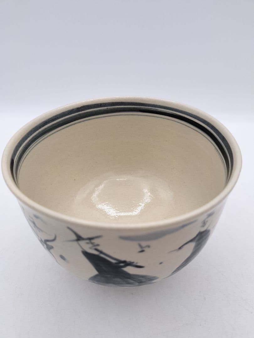 c585 茶碗 古曽部 安南手 人物草花 高規古曽部 義宗窯 木箱